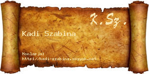 Kadi Szabina névjegykártya