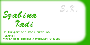 szabina kadi business card